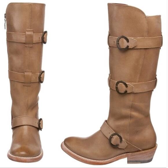 Ariat Alta Tan 3 Buckle Leather Riding Boots NWT Size 6.5 - Picture 5 of 12